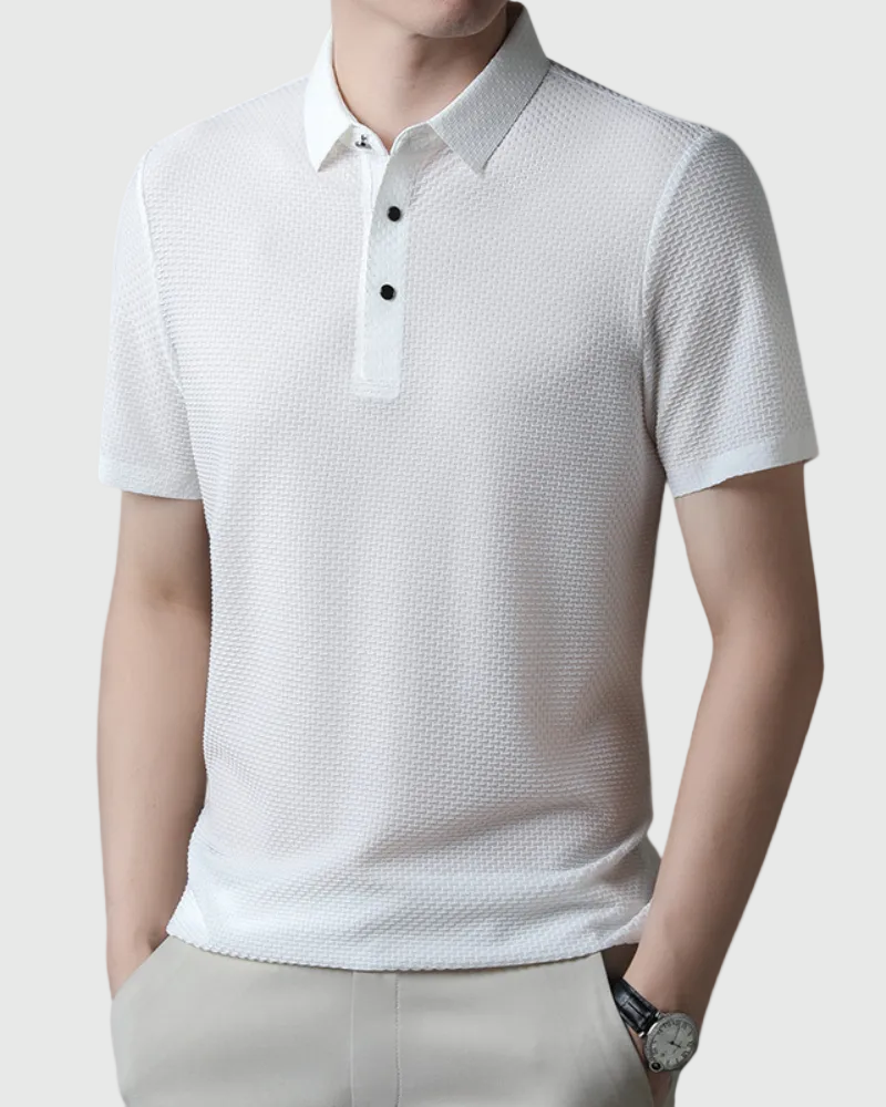 Men's Silk Polo with Anti-Stain Protection