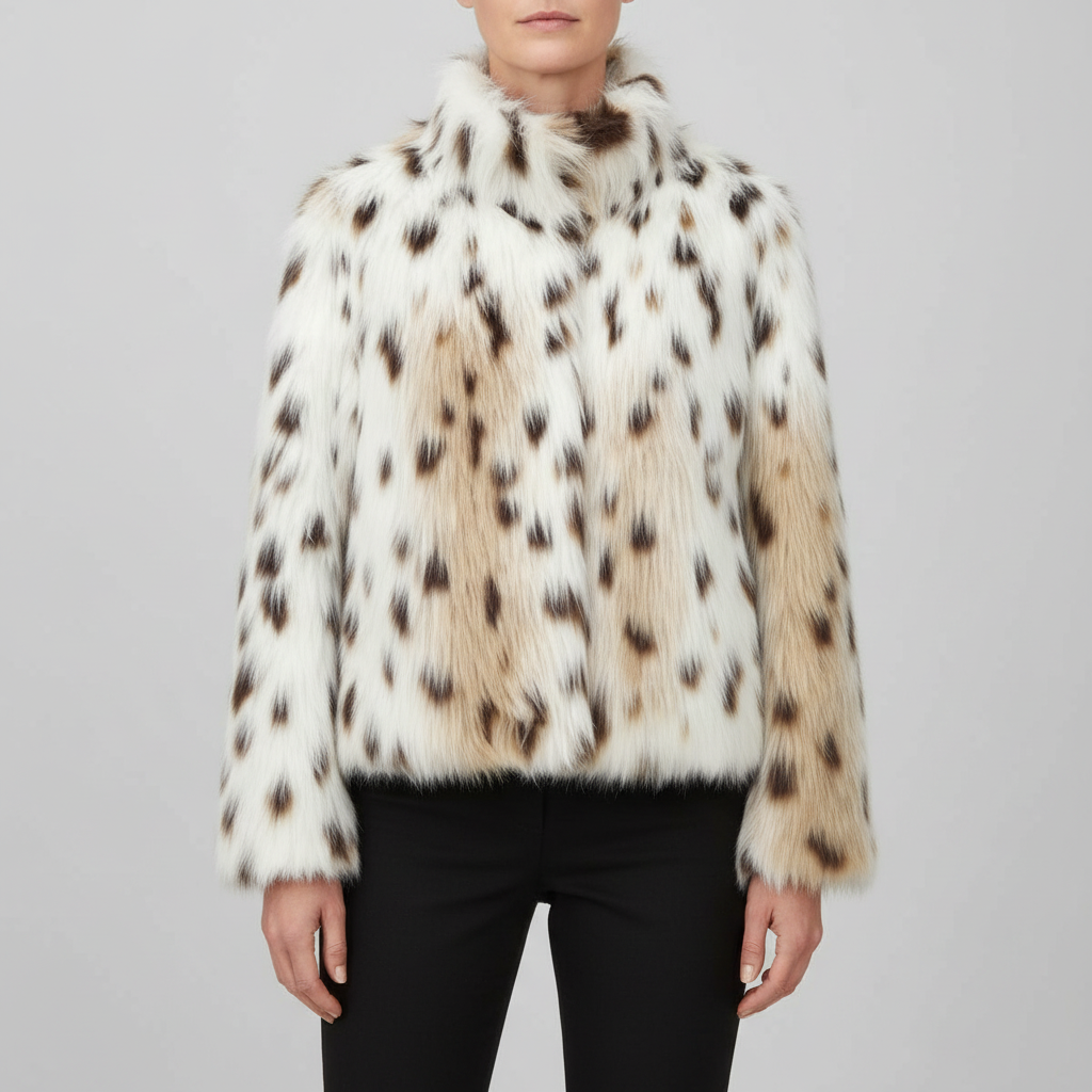 Ivory Leopard Faux Fur Jacket – Plush & Glamorous