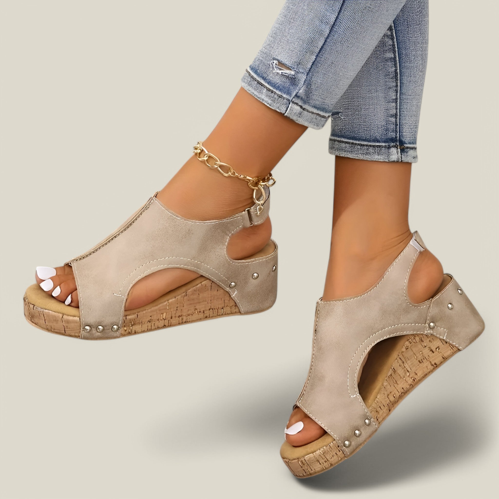 Amy | Sandales compensées à plateforme - Élégantes et confortables