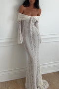 Women's Emily Lace Off-Shoulder Long Dress - Elegant and Stylish