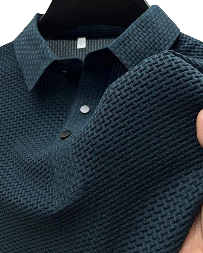 Men's Silk Polo with Anti-Stain Protection