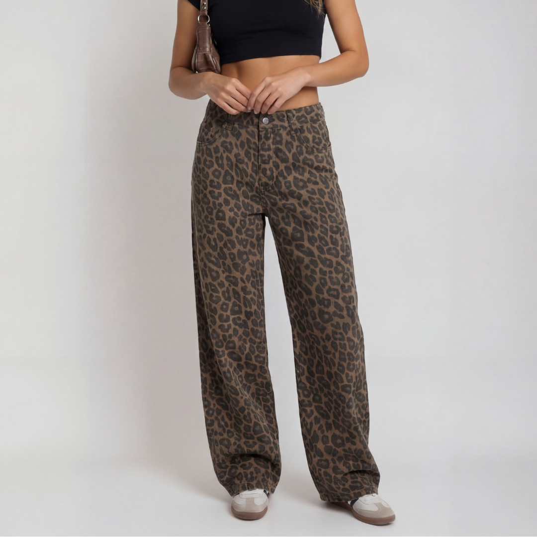 Leopard Print Wide-Leg Pants – Effortless Style & Comfort