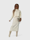 Women's Chic Dress and Turtleneck Sweater Set for Effortless Style