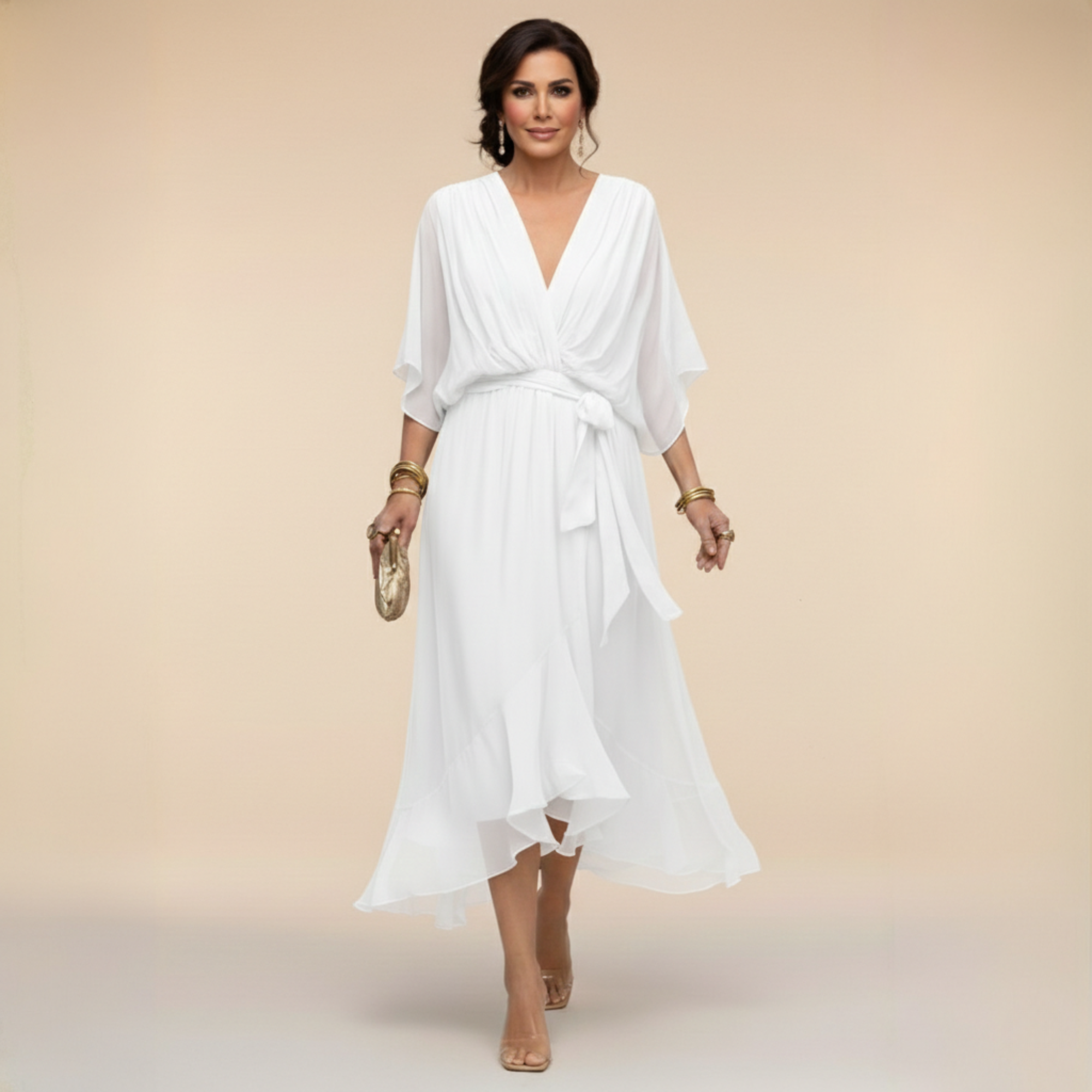 MARTA™ | DRESS WITH A V-NECK