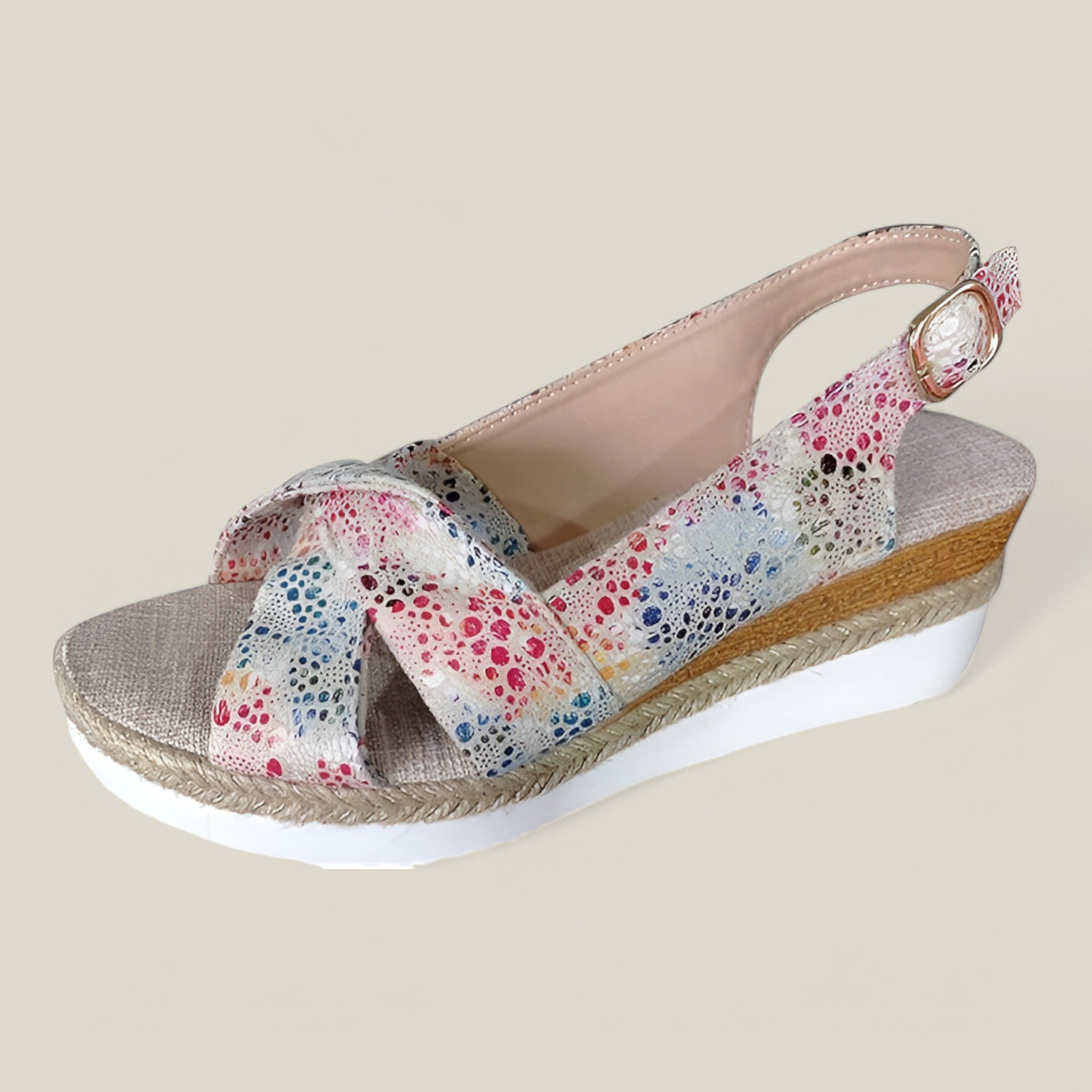 Evangeline | Ssandales compensées à semelles espadrilles - Confortable et élégant