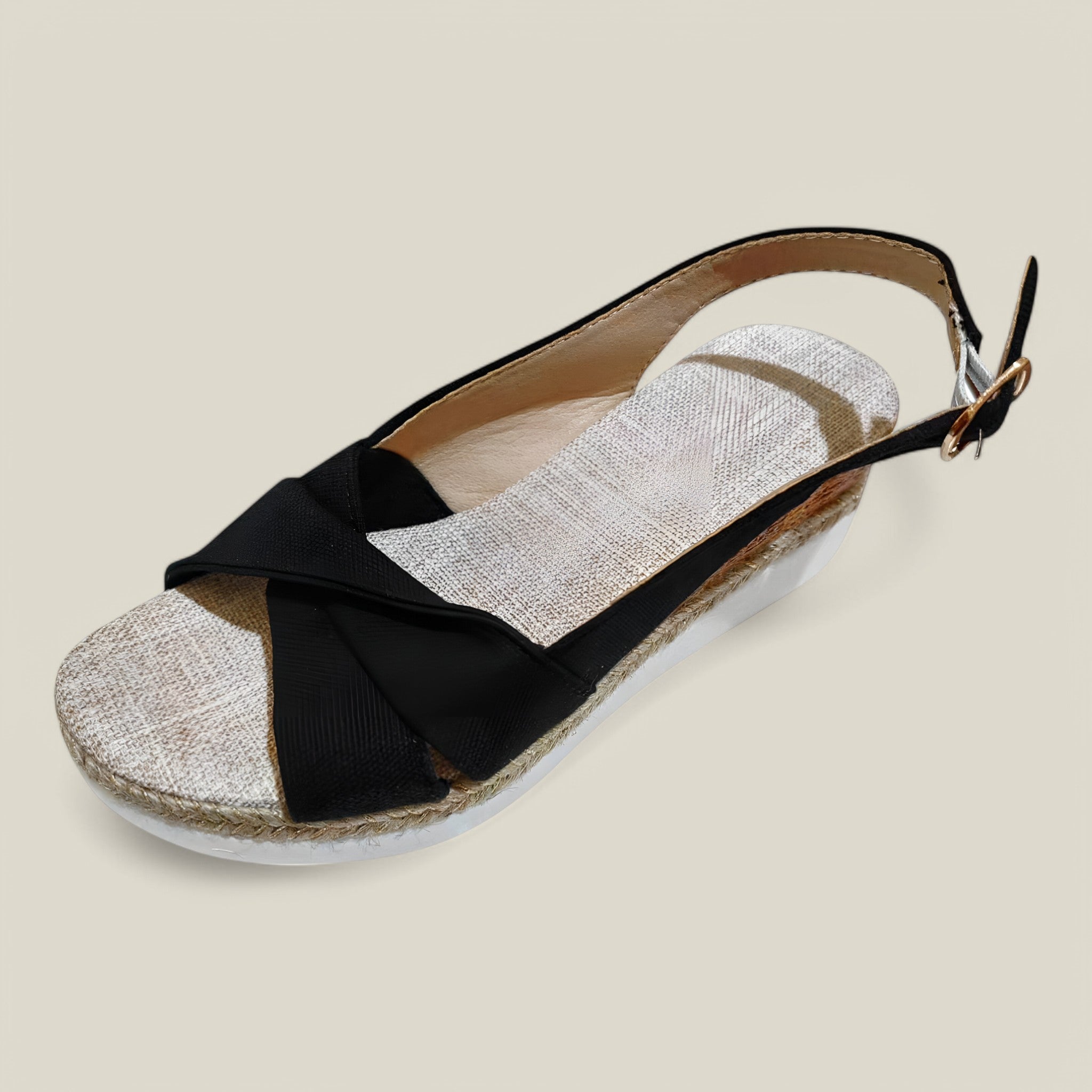 Evangeline | Ssandales compensées à semelles espadrilles - Confortable et élégant