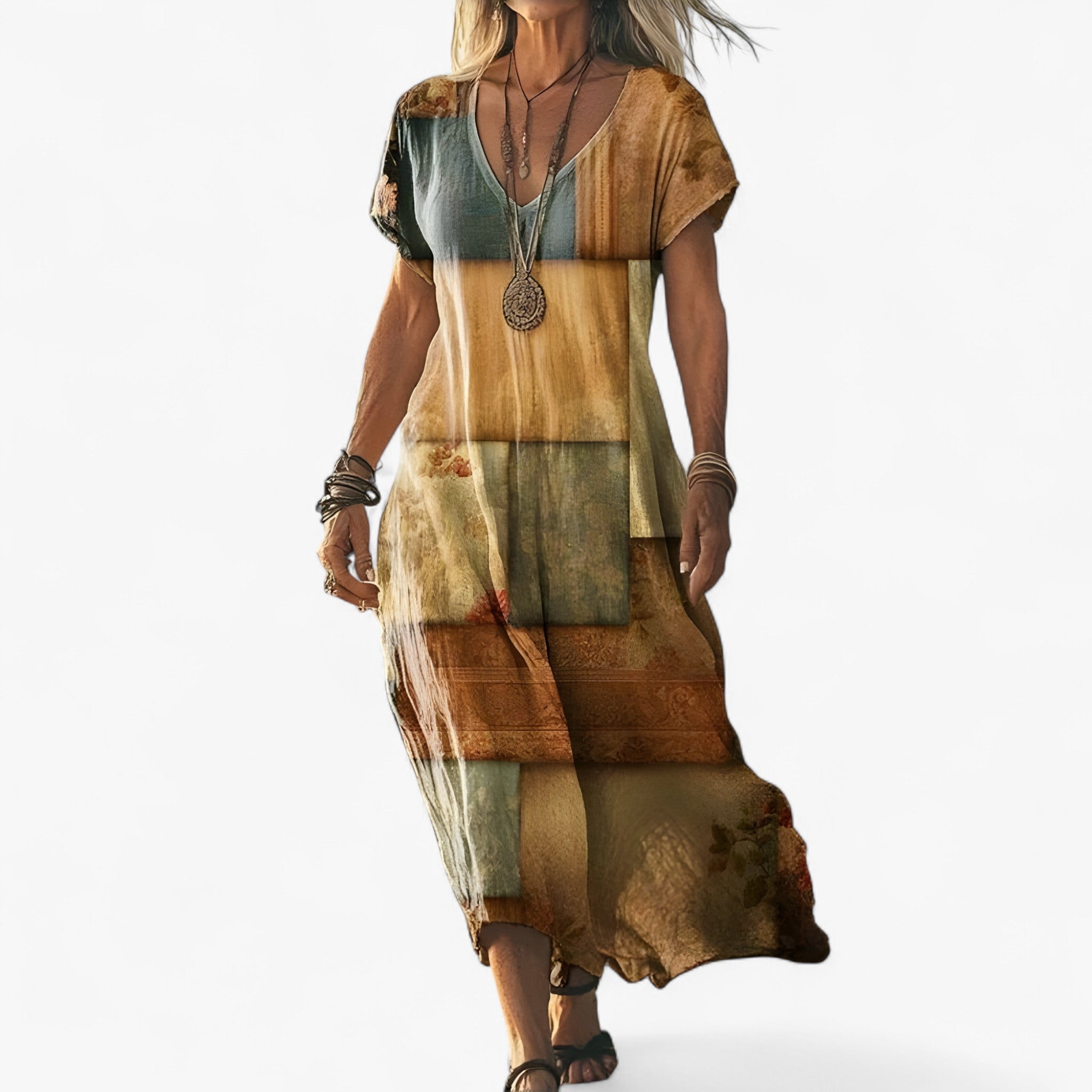 Timeless Vintage Gradient Dress with Retro Ombre