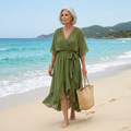 -Opal™ | V-Neck Elegant Midi Dress-