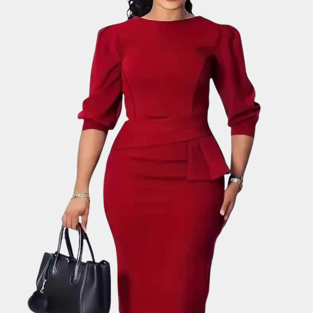 Women's Claudine Bloom - Elegant Ruffle Midi Dress