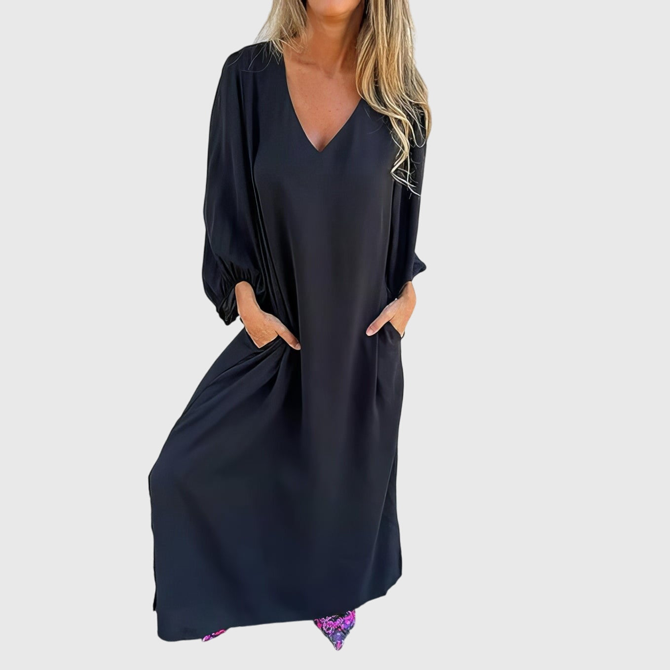 Women's Boho Maxi Dress with Pockets for Effortless Style