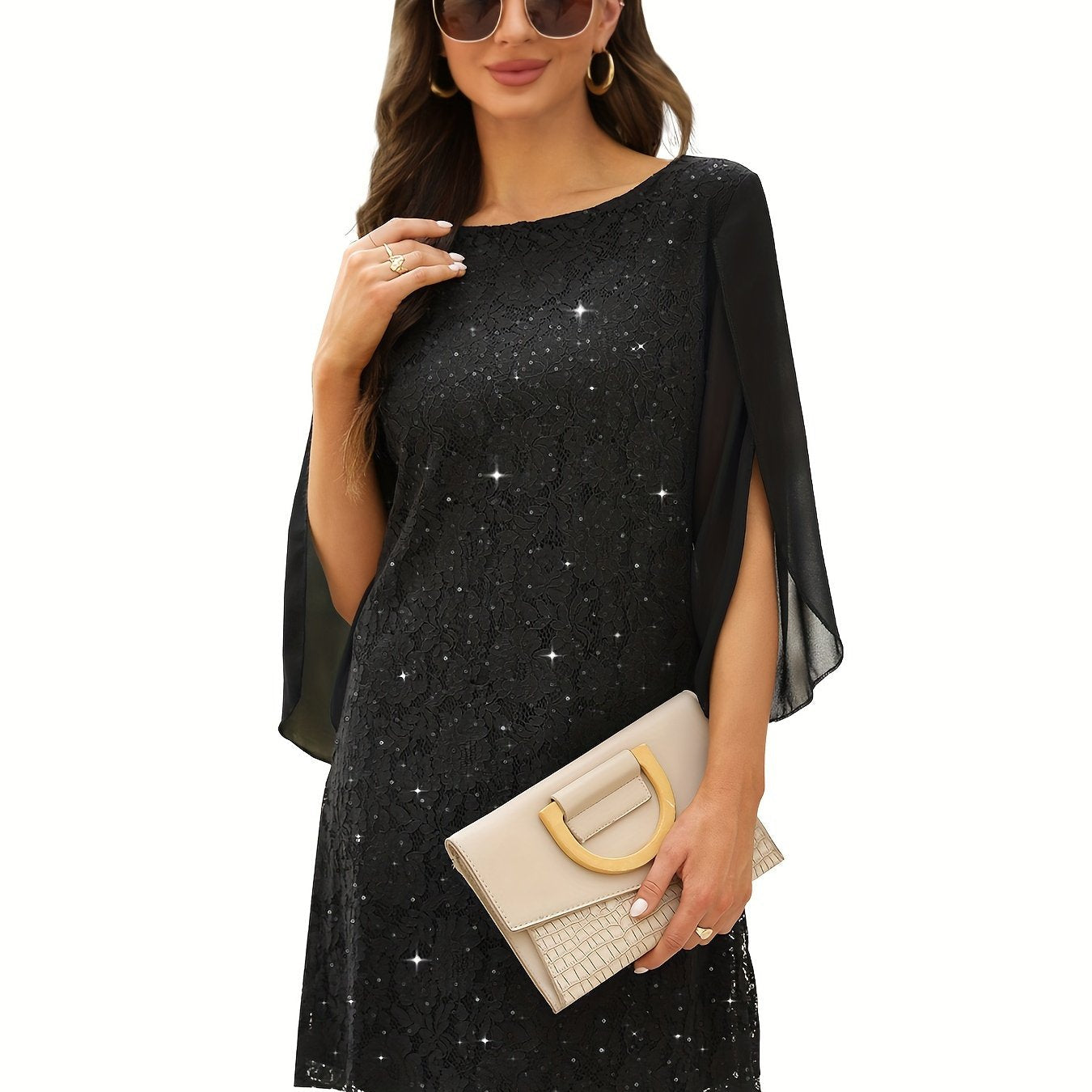 Women's Exquisite Lace Midi Dress