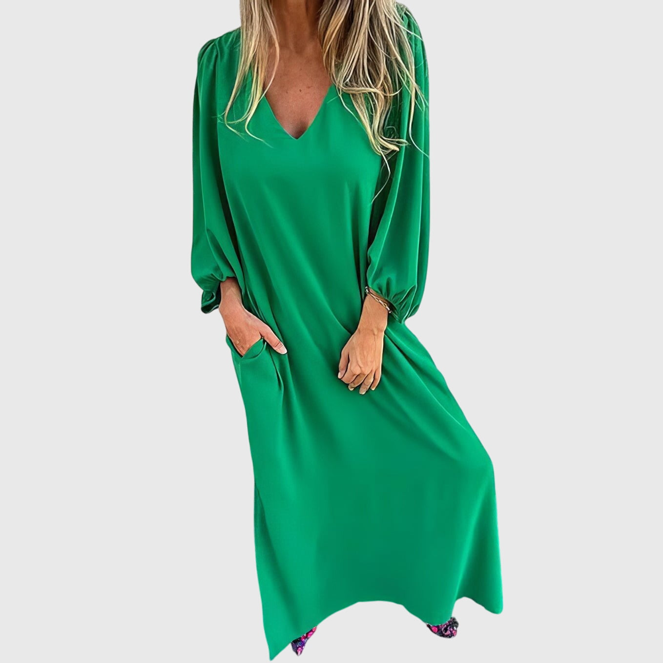 Women's Boho Maxi Dress with Pockets for Effortless Style