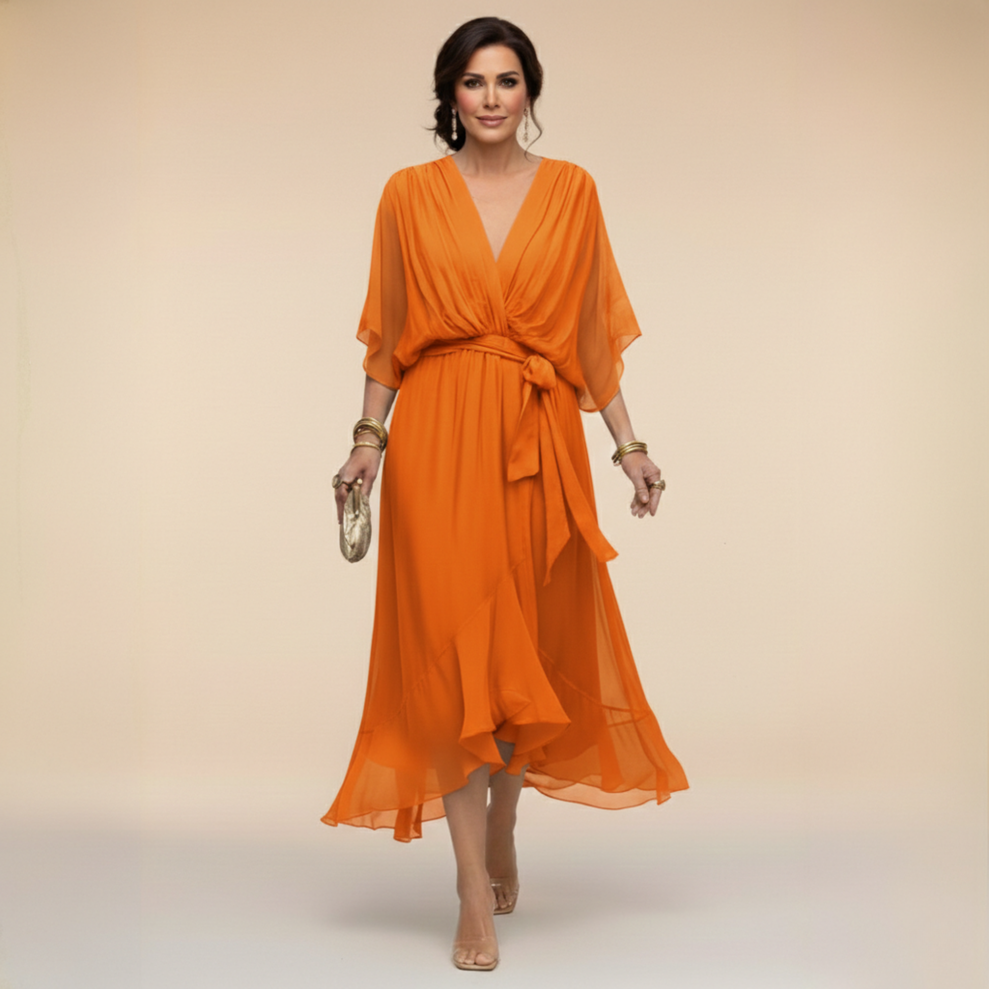 MARTA™ | DRESS WITH A V-NECK