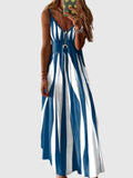 Women's Chic Sleeveless Striped Maxi Dress