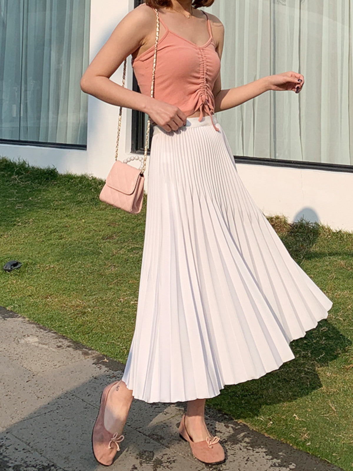 Amelia Classic A-Line Pleated Skirt - Timeless Silhouette, Flattering Pleats