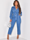 Abigail Denim Belted Jumpsuit - Effortless Everyday Chic