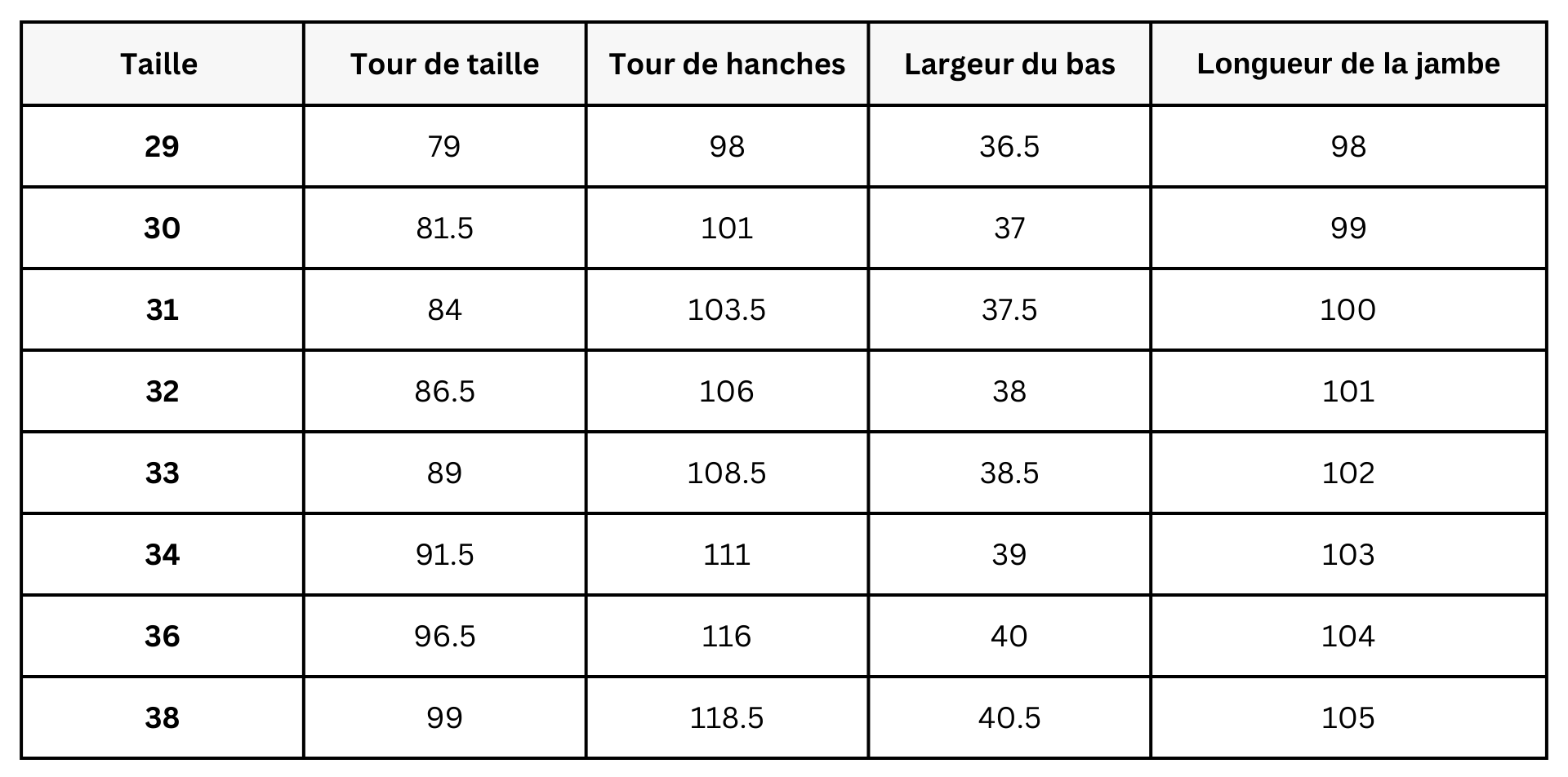 Size Guide