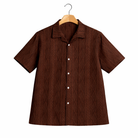 Bold Geometric Jacquard Cuban Shirt - Modern Pattern, Effortless Style