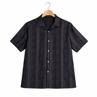 Bold Geometric Jacquard Cuban Shirt - Modern Pattern, Effortless Style