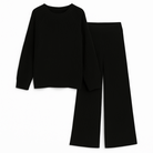 Eliza | Hyggeligt ribbet loungesæt - Sort - women's fashion - {{ product_tags }