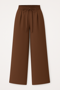 Women's Waisted Palazzo Pants with Tie Belt — Elegant Comfort for Any