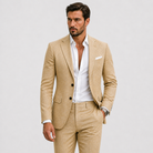 Herre Linnedjakkesæt Slim-Fit - Sommerlig Elegance - - Suits - {{ product_tags }