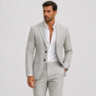 Herre Linnedjakkesæt Slim-Fit - Sommerlig Elegance - - Suits - {{ product_tags }