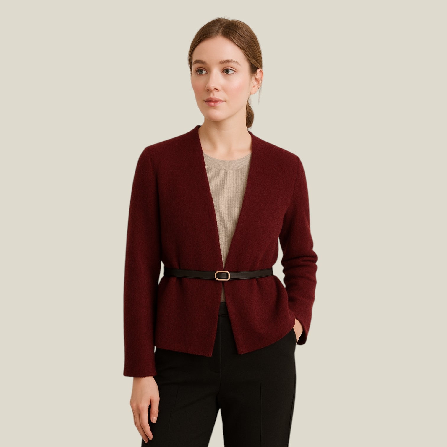 Aiah | Veste à col en V - Féminine, fluide et flatteuse