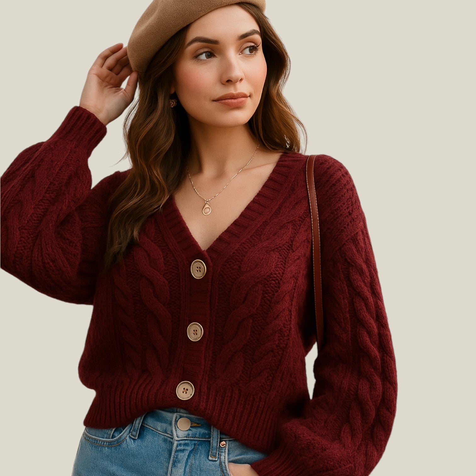 Roan | Manteau en maille élégant - Élégant et pratique pour l'hiver