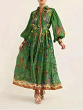 Women's Elegant Floral Print Maxi Dress