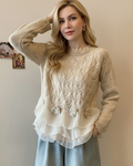 Women's Ruffle Sweater - Flattering Knit with Delicate Ruffles