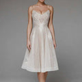 Eliavelle Women's Embroidered A-Line Midi Dress with Spaghetti Straps