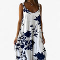 Women's Floral Maxi Dress - Vibrant Floral Print, Flowing
