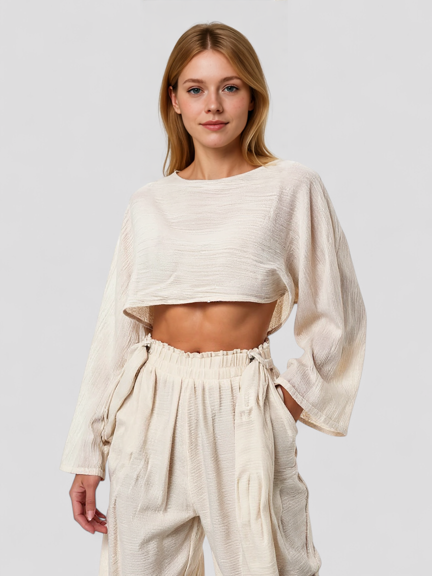 Paminina | Kvinders Elegant Linned Sæt til Sommeren - - Outfits & Sæt - {{ product_tags }