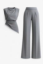 Bonnie | Kvinders Elegant To-Delt Sæt - Lys grå - Kvinders tøj - {{ product_tags }