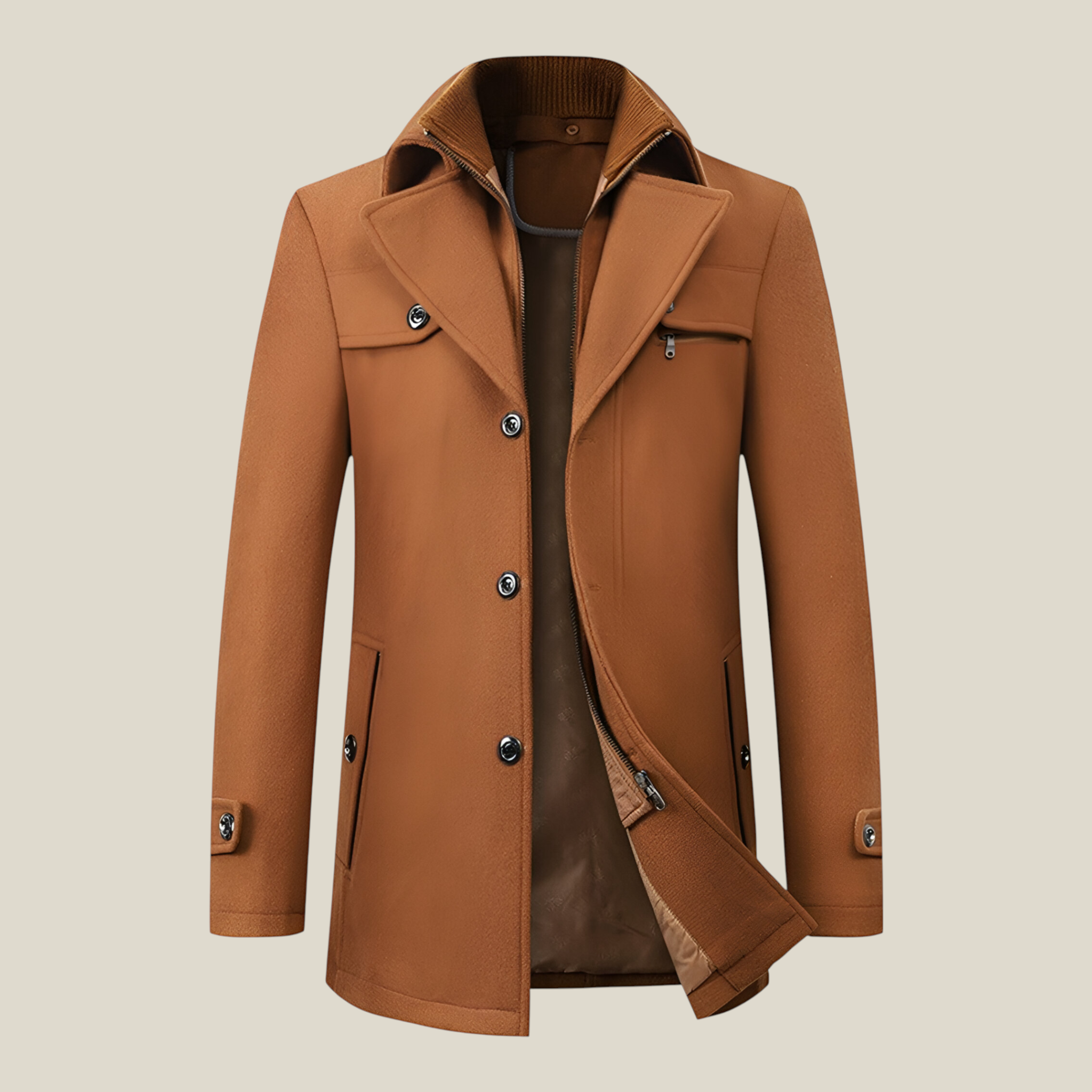 Lazare | Manteau Hiver Mi-Cuisse Élégant