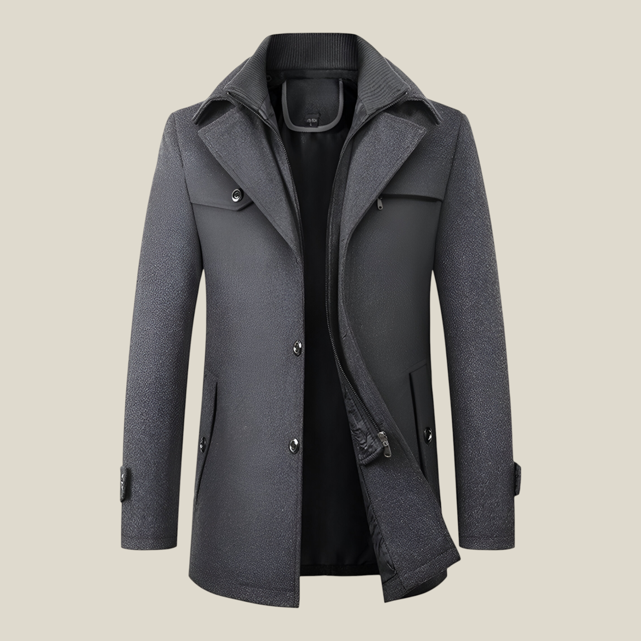 Lazare | Manteau Hiver Mi-Cuisse Élégant