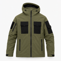 Men's Tactical Hooded Softshell Jacket – Fleece-Lined, Water-Repellent & Windproof