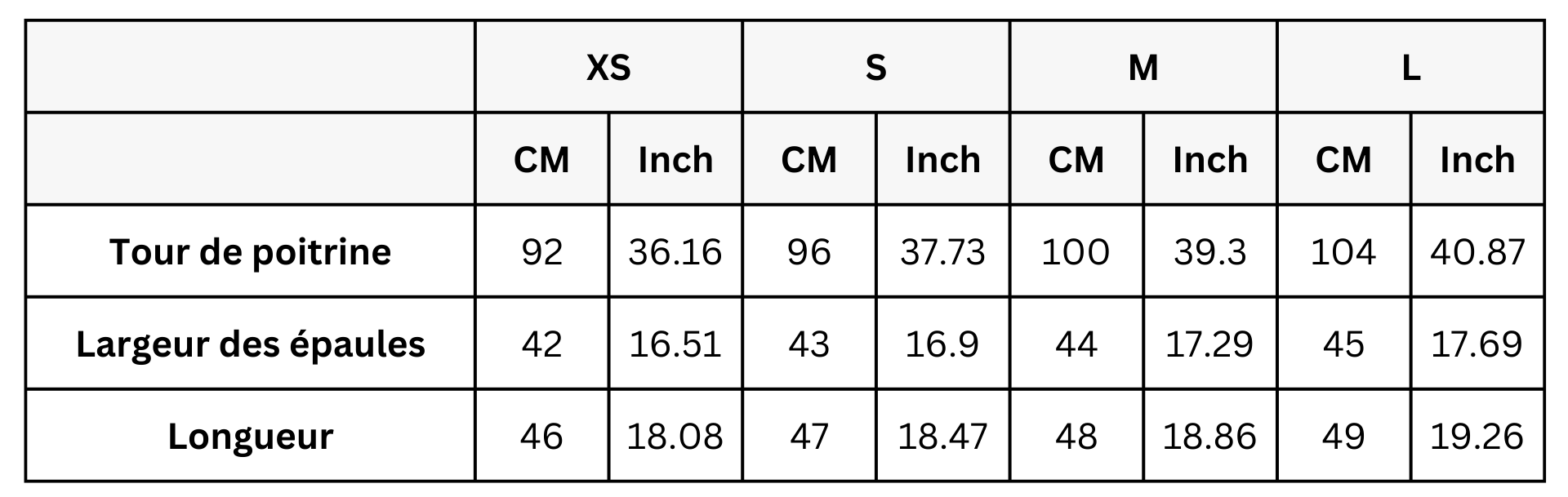 Size Guide