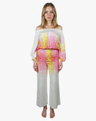 Jane | Kvinders Elegant Blomsterprint Bred Ben Dragt - - Kvinders tøj - {{ product_tags }