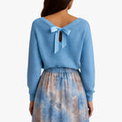 Lyra | Kvinders Blå Sweater og Blomster Nederdel - - Kvinders tøj - {{ product_tags }