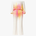 Jane | Kvinders Elegant Blomsterprint Bred Ben Dragt - Multifarvet - Kvinders tøj - {{ product_tags }