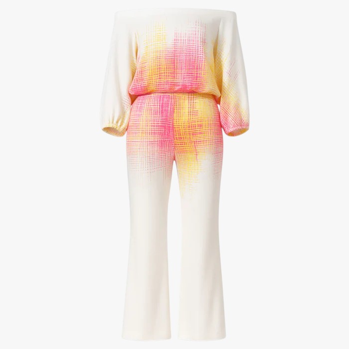 Jane | Kvinders Elegant Blomsterprint Bred Ben Dragt - Multifarvet - Kvinders tøj - {{ product_tags }