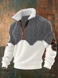 Zip-Up Sweater with Cozy Fleece-Lined High Collar