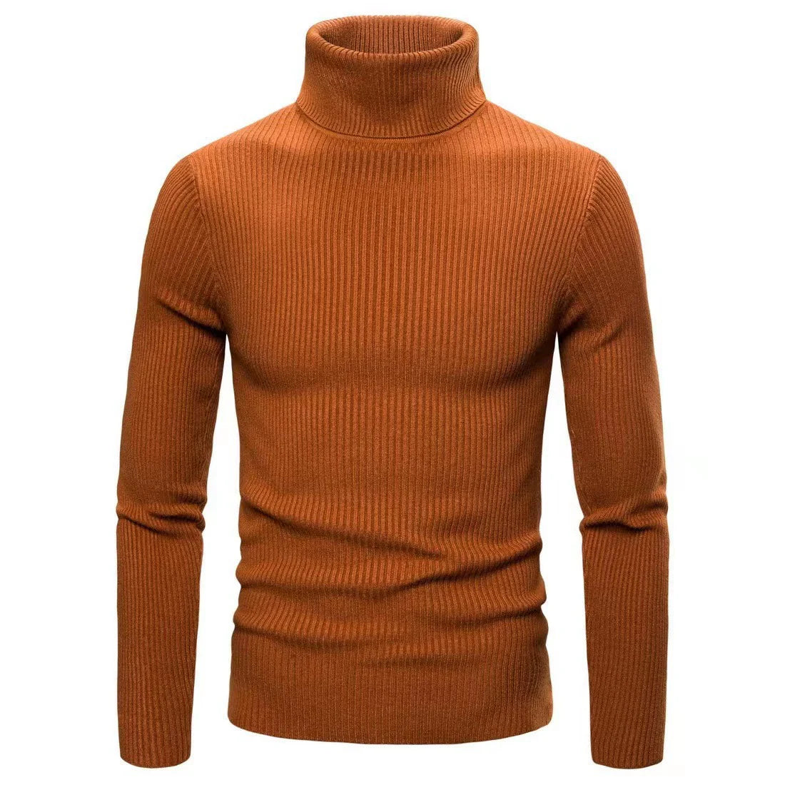 Slim-Fit Ribbed Turtleneck Sweater — Sleek, Cozy Knit