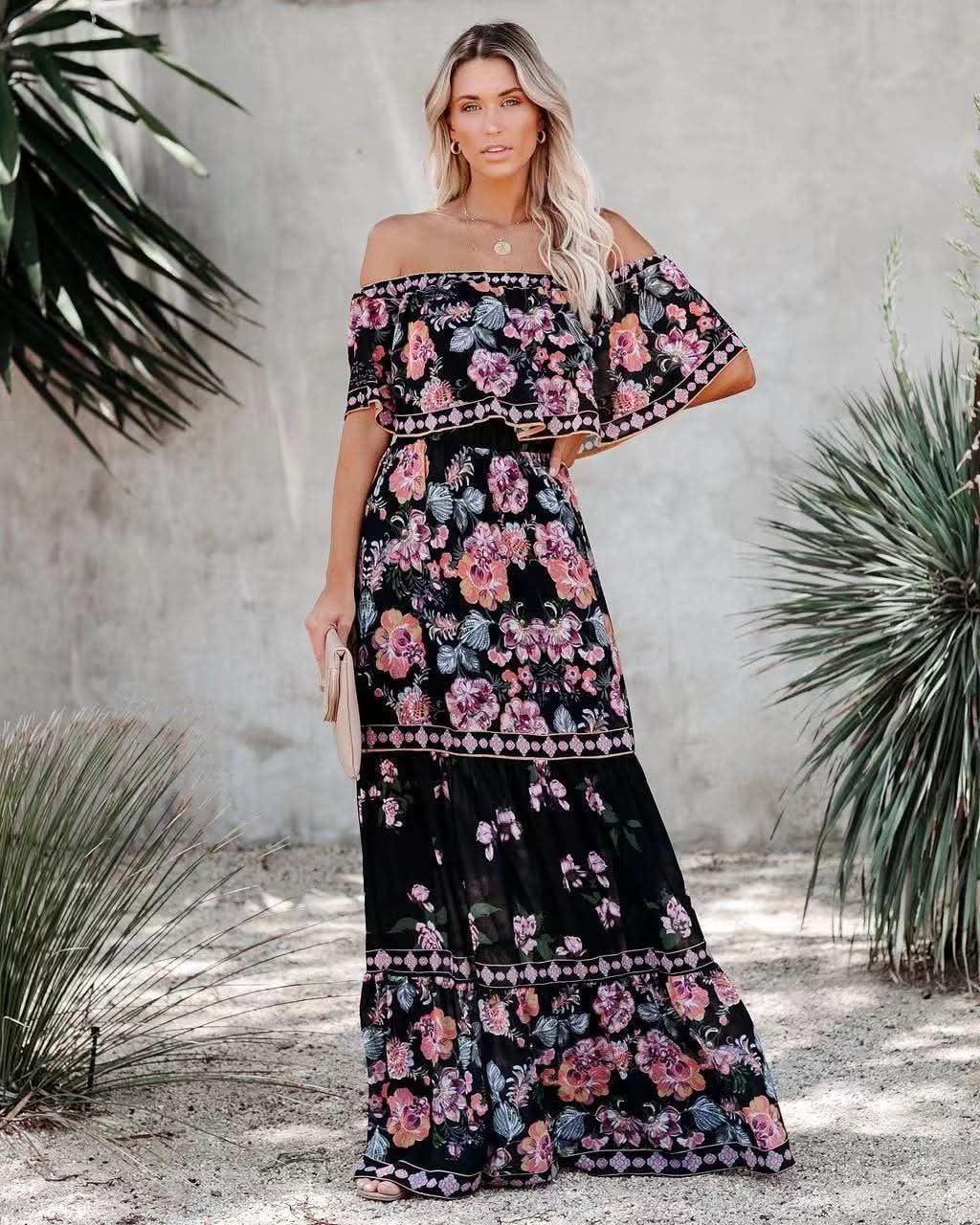 Women's Jacinta Patterned Tie-Waist Maxi Dress