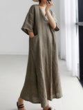 Women's Cotton and Linen Casual Dress Shirt Loose and Oversized
