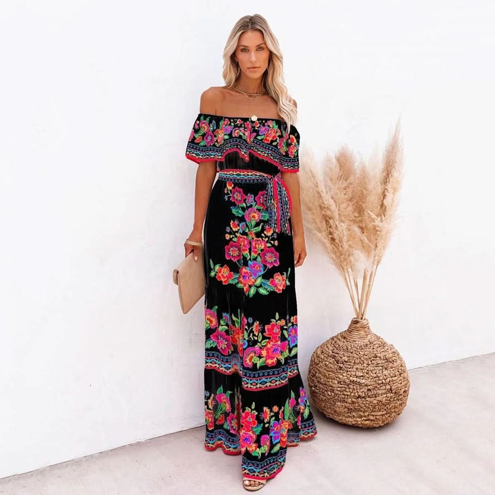 Women's Jacinta Patterned Tie-Waist Maxi Dress