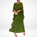 Women's Artistic Flow Maxi Dress - Loose-Fit