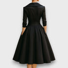 Refined Wrap-Neck Midi Dress for Women | Elara 1